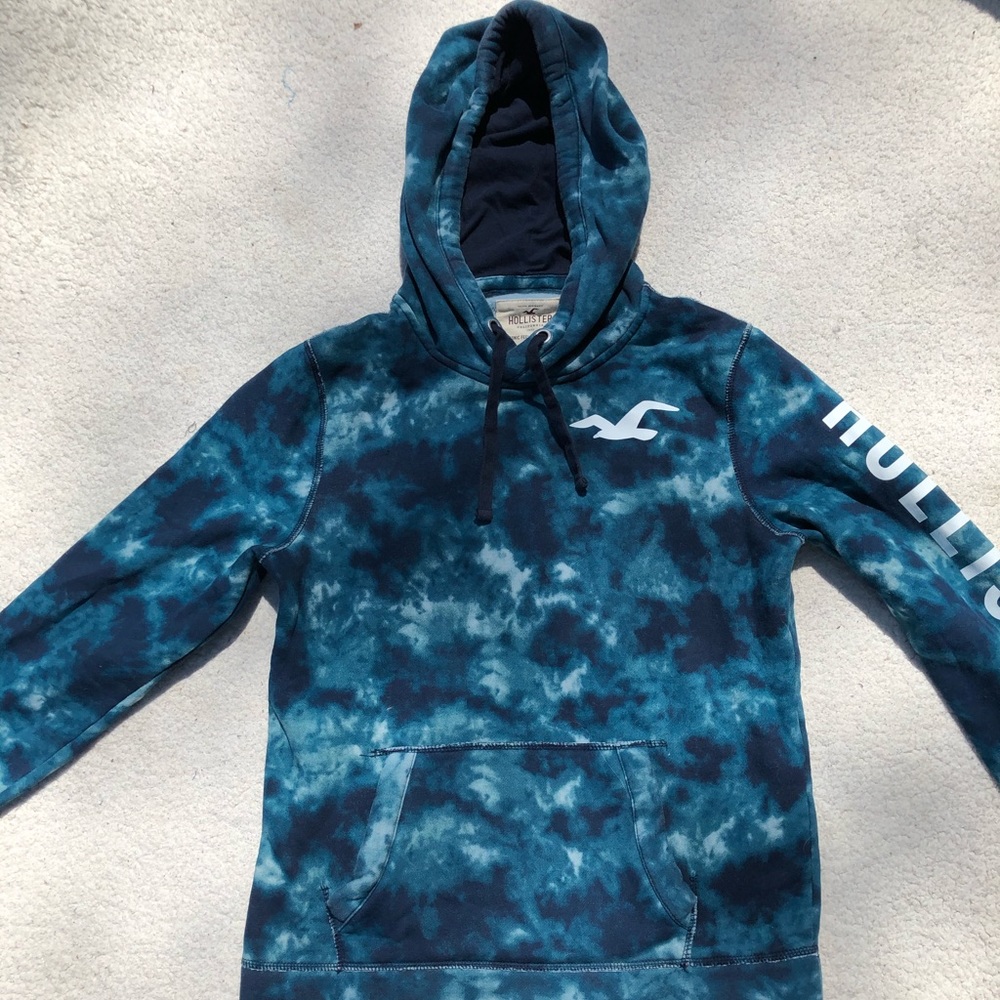 Hollister - Men’s Blue Tie Dye Hoodie